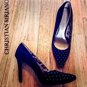 Christian Siriano | Black w Gold Grommets 4" Heel